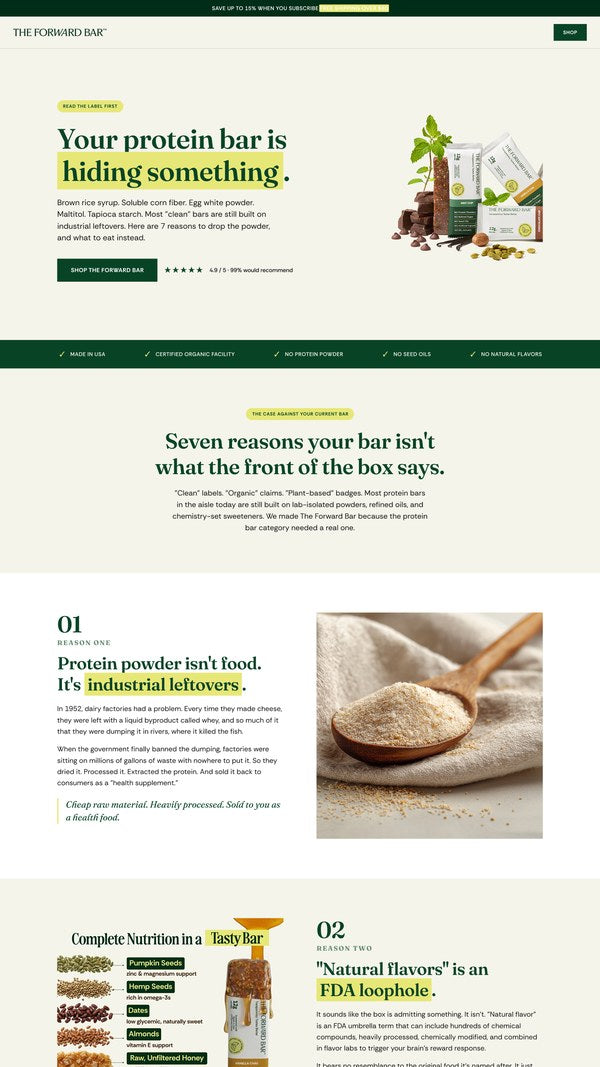 Landing page example