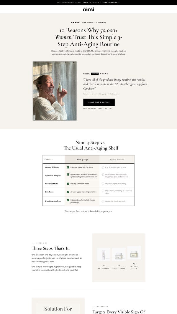 Landing page example