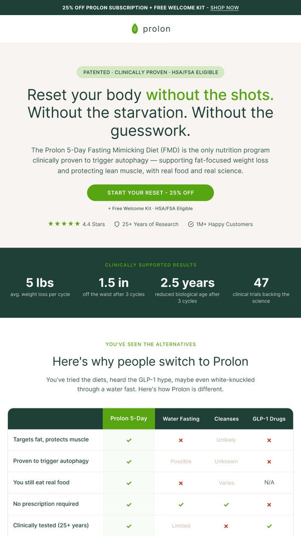 Landing page example