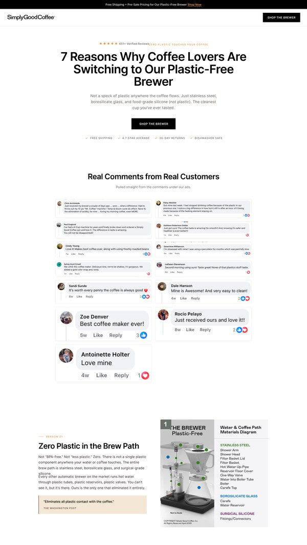 Landing page example