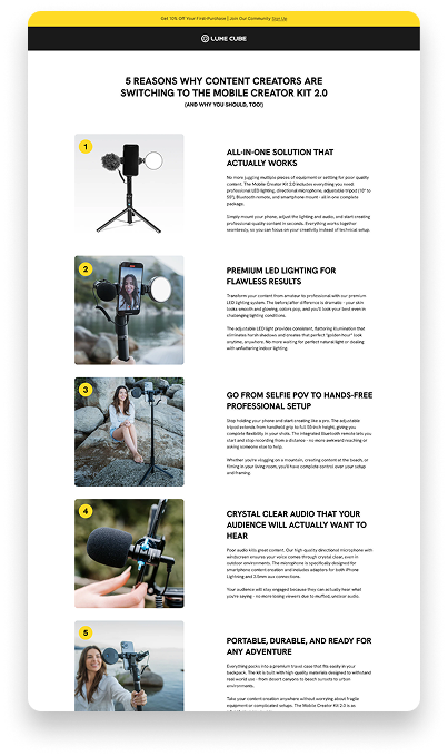 Landing page example 1