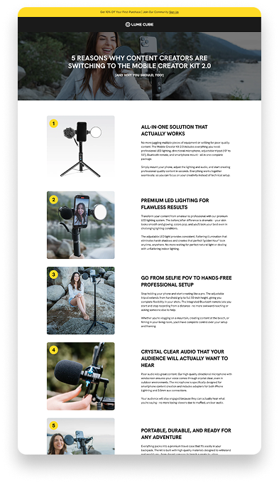 Landing page example 2