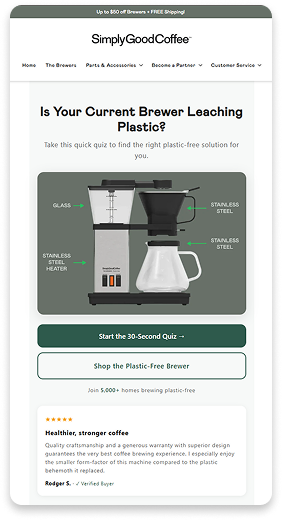 Landing page example