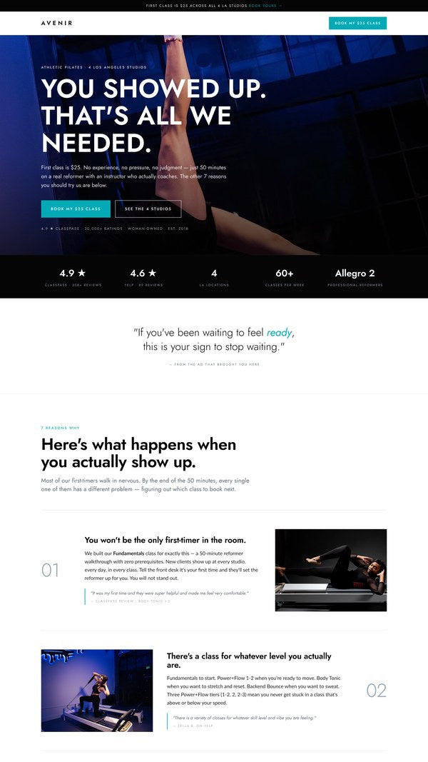 Landing page example