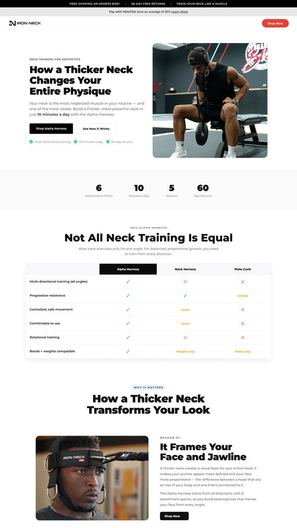 Landing page example