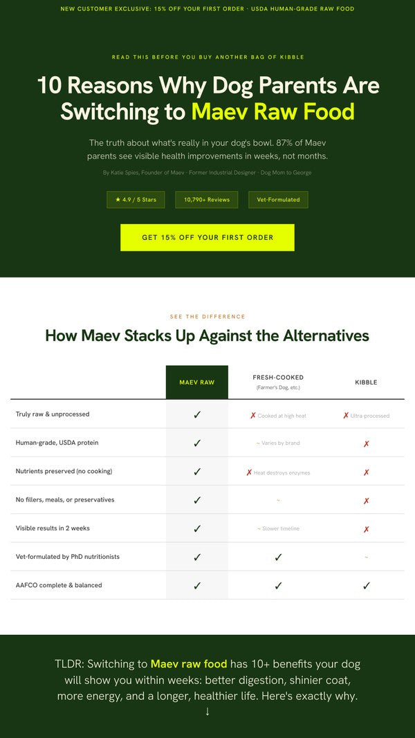 Landing page example