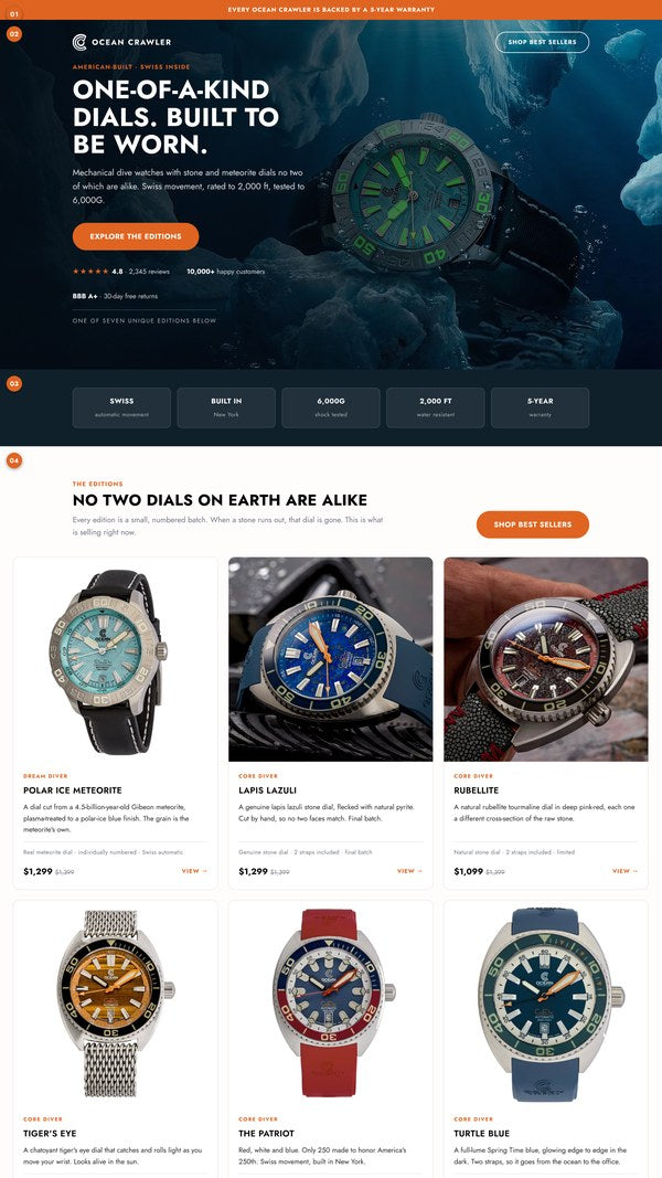 Landing page example