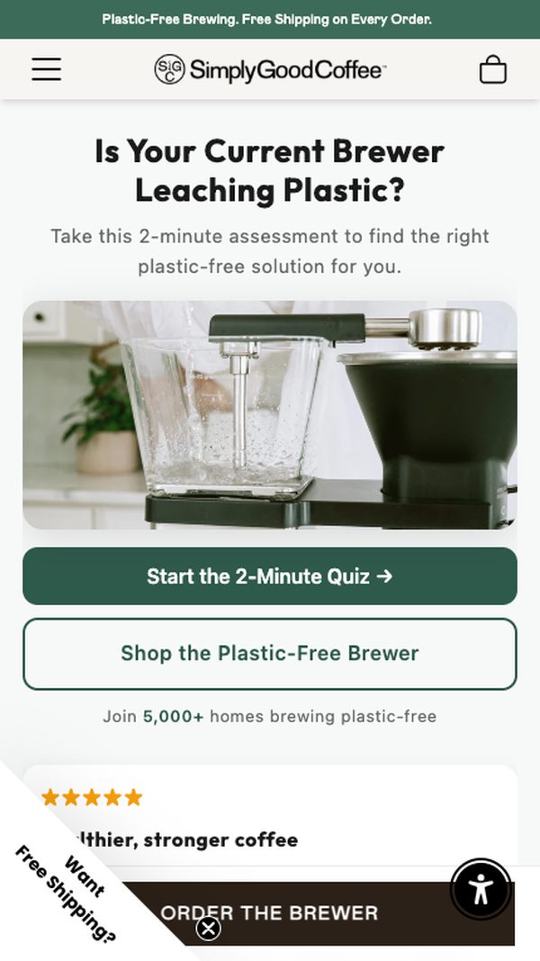 Landing page example