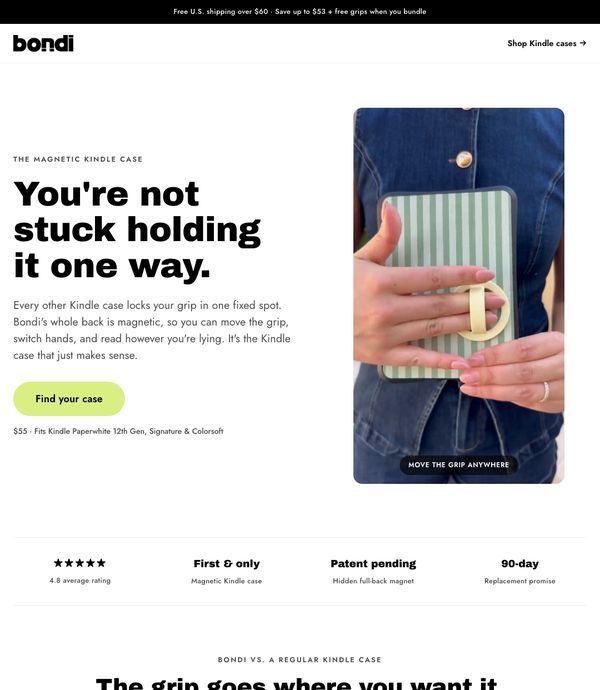 Bondi landing page