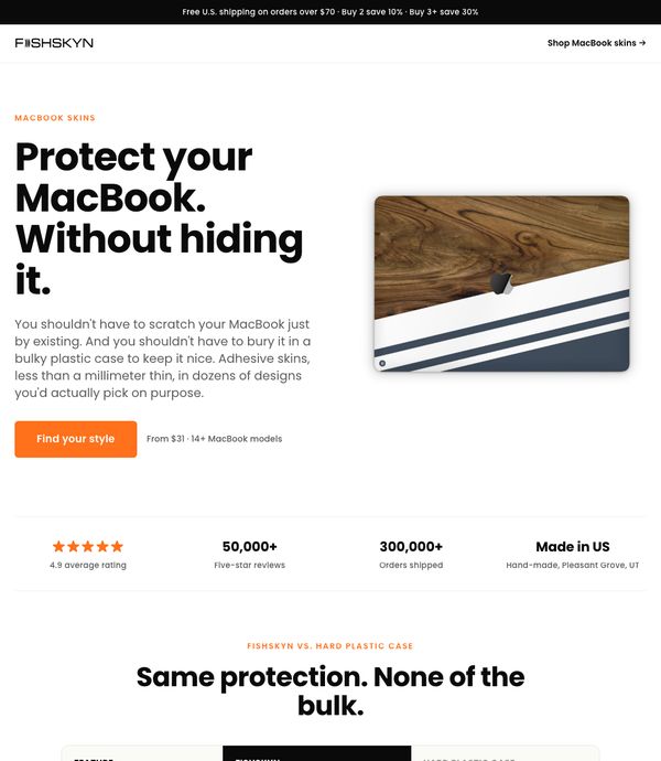 Fishskyn landing page