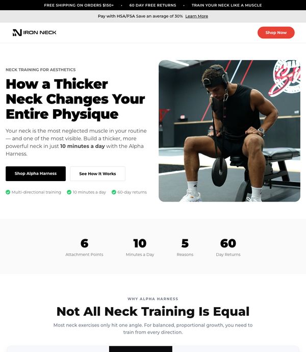 Iron Neck landing page