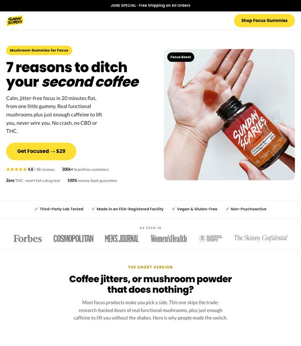 Sunday Scaries landing page